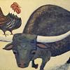 "Cock and Bull Story" oil on paper 20" x 32 matted and framed to 24" x 35 1/2"  $595.00