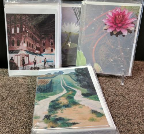 Blank note cards with art by Sara Spohnheimer, perfect for special occasions. $5 each